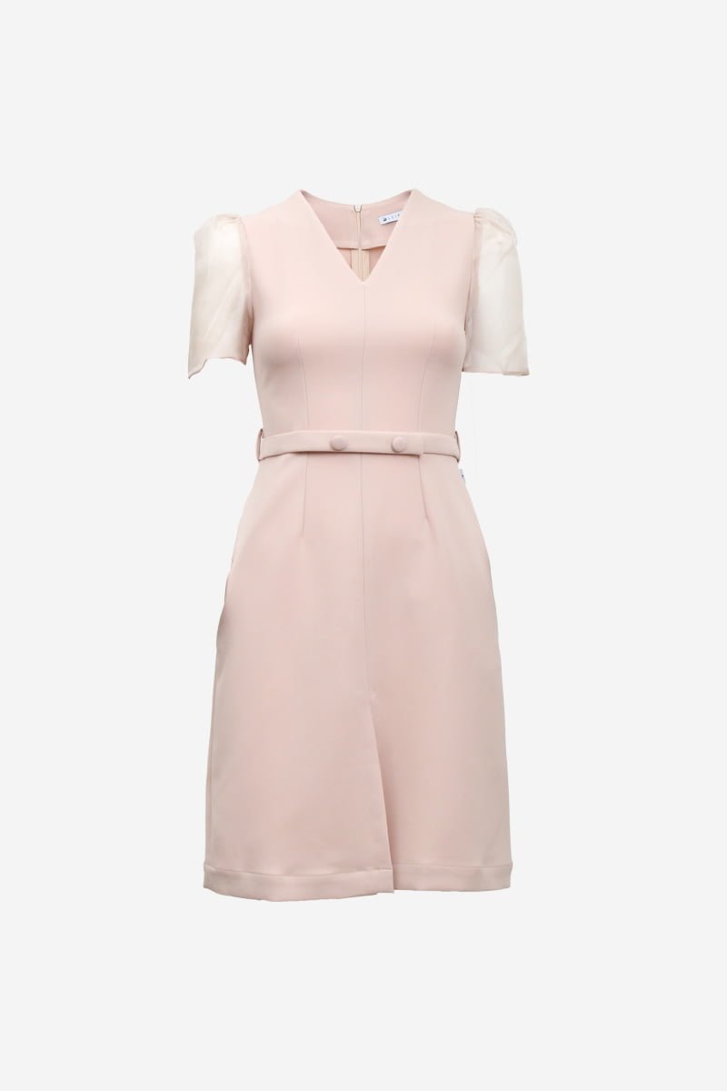 Đầm xòe CT CA phối tơ xẻ trước