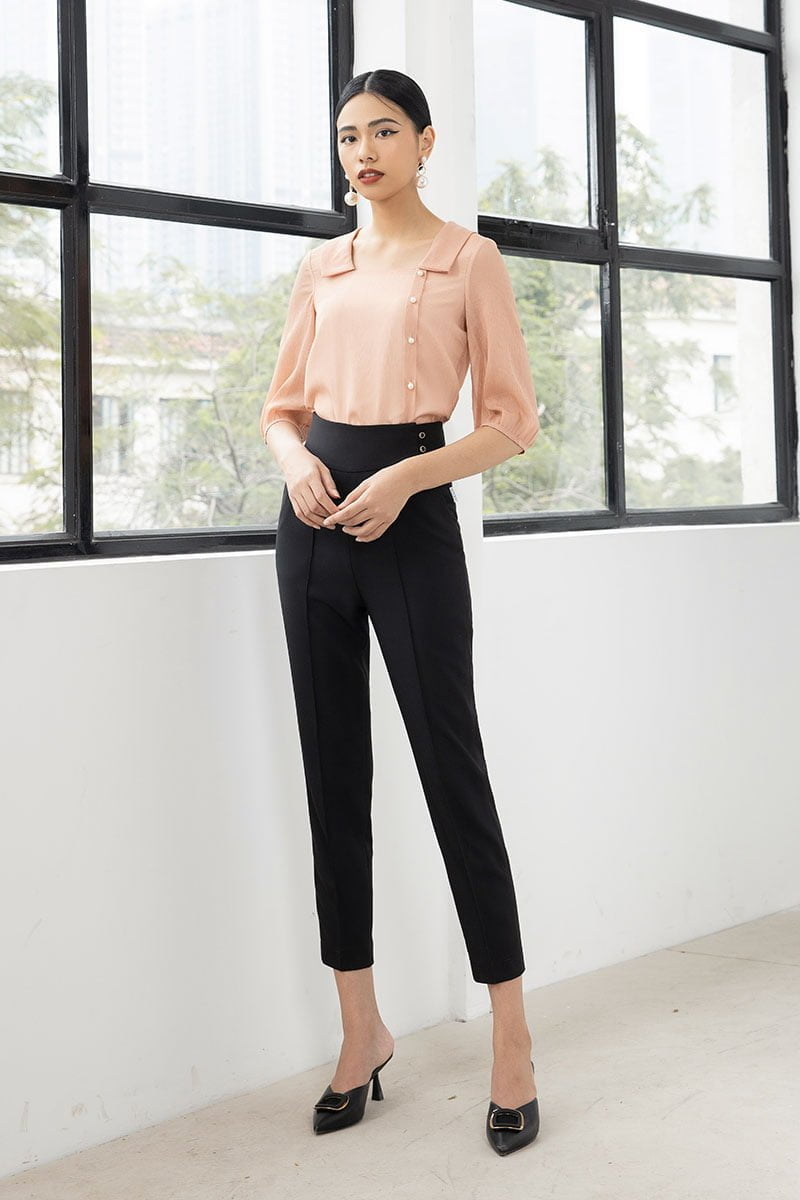 Quần côn OF dập ly trước đen