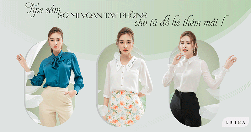 sơ mi voan tay phồng