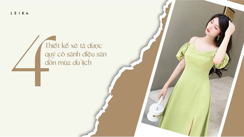 đầm suông dài xẻ tà