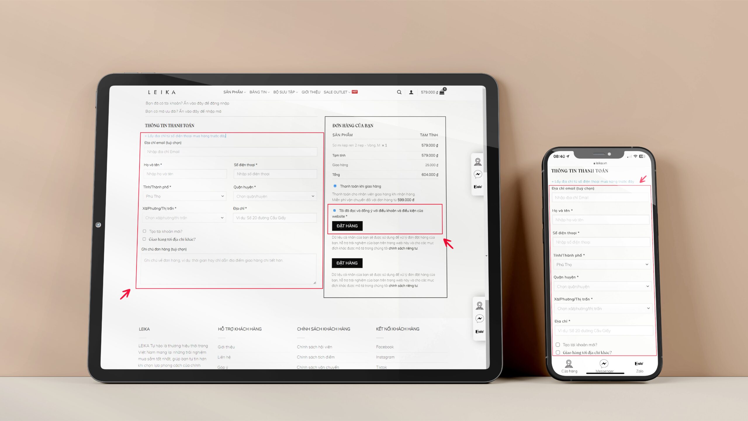 Hướng dẫn mua hàng LEIKA