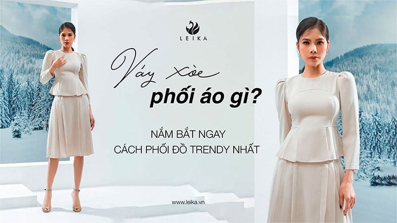 váy xòe phối áo gì