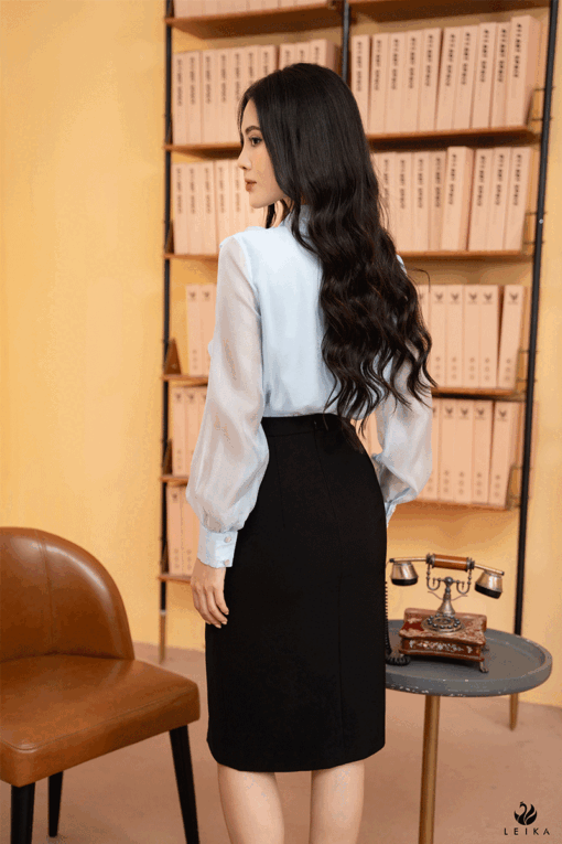 áo sơ mi phối chân váy