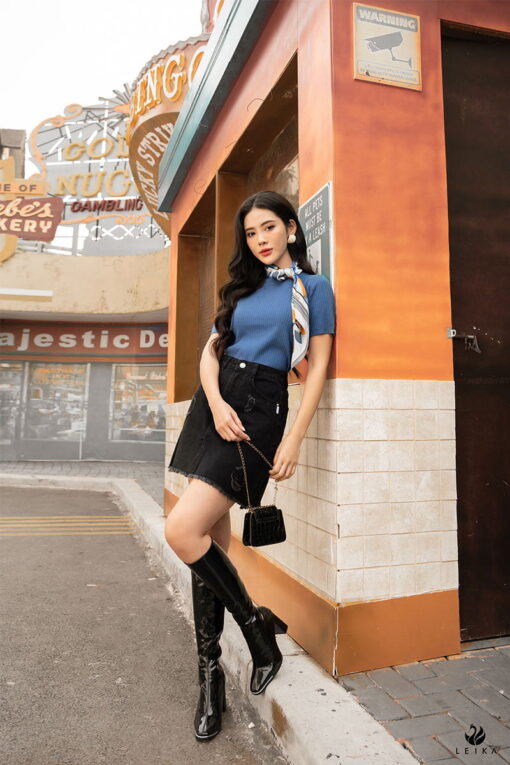 chân váy chữ a dáng ngắn