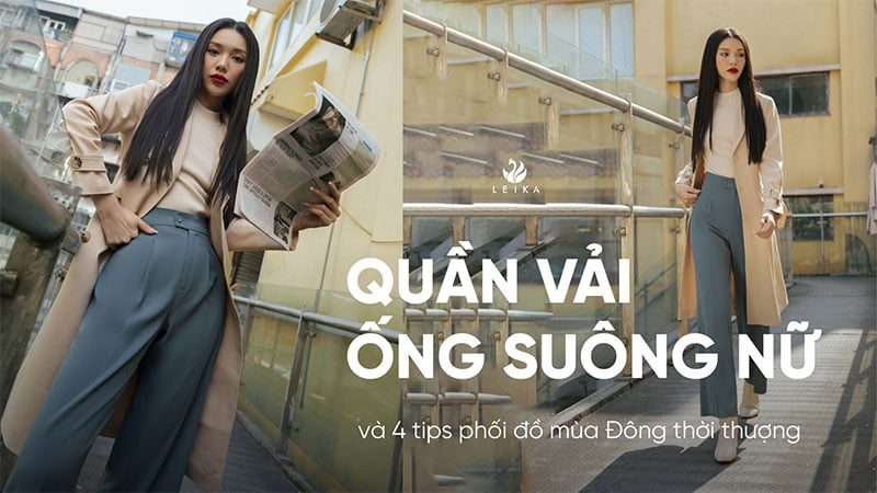 quần vải ống suông nữ
