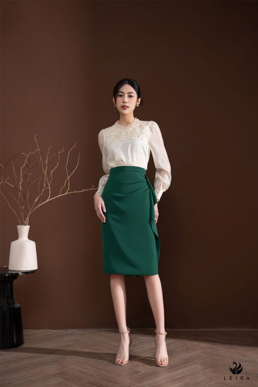 chân váy công sở dáng dài