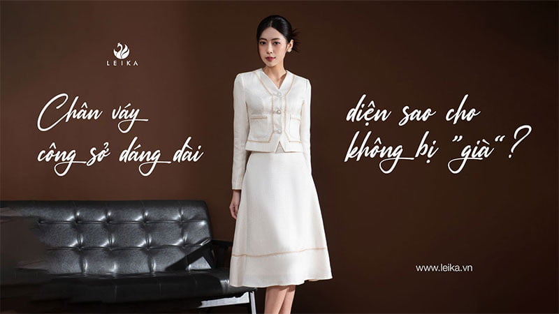 chân váy công sở dáng dài