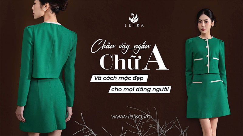 chân váy ngắn chữ A