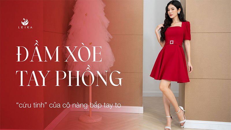 đầm xòe tay phồng