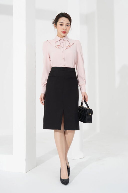 Chân váy suông bổ cơi trước