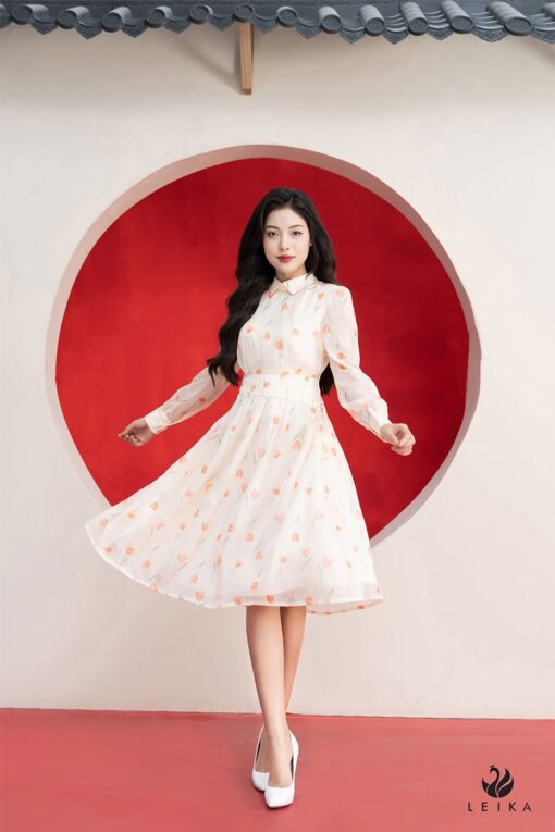 váy chữ a dài liền thân