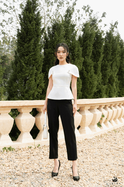 áo peplum mặc với gì