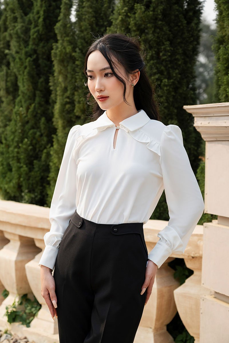 Quần baggy miếng bong đính khuy