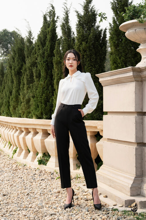 quần baggy nữ phối với áo gì