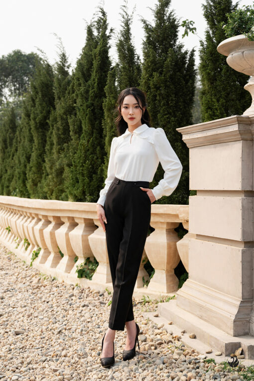 quần baggy nữ phối với áo gì