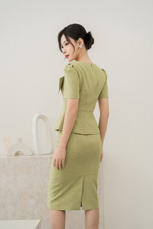 Áo kiểu peplum nơ ngực