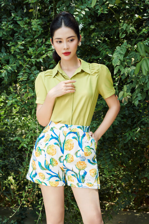 Áo SM nano cổ đức nhún vai