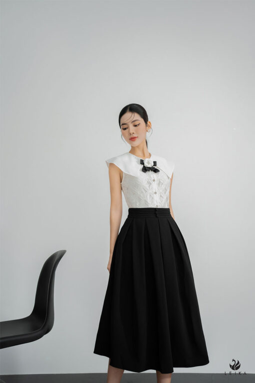 cách phối đồ với chân váy đen