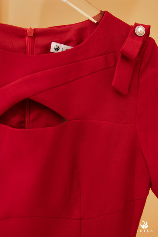 Đầm xòe đính nơ 2 bên vai