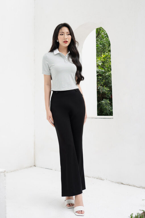 Quần loe cạp can đính cúc