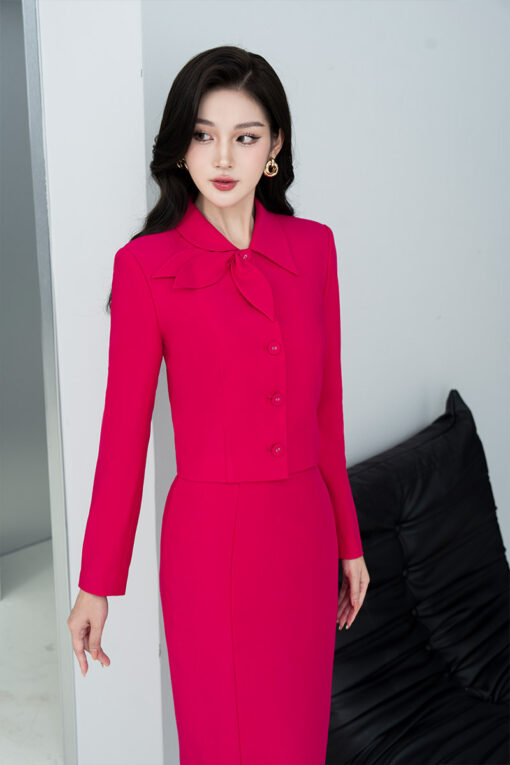 Áo vest croptop đính nơ cổ