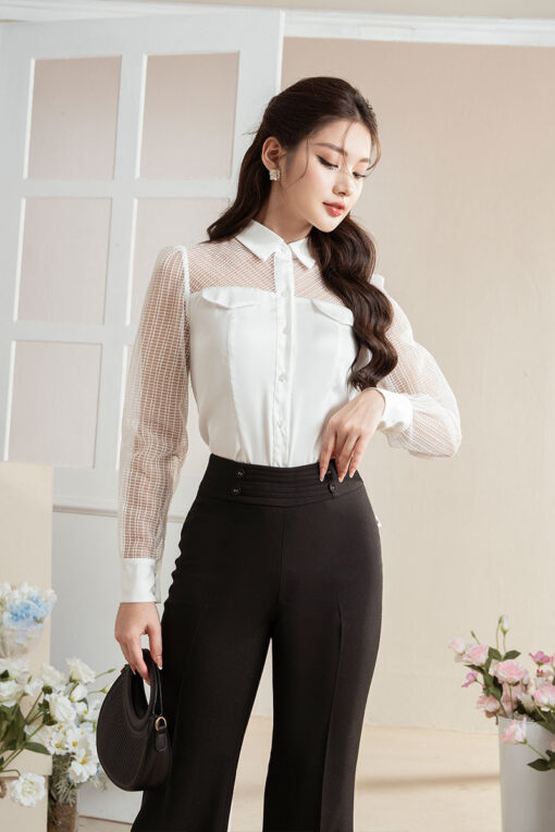 Áo SM suông DT lụa phối ren