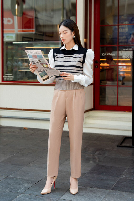 Quần baggy cạp lệch chiết ly