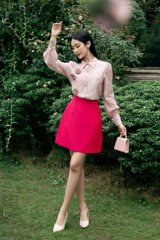 Chân váy A xếp ly cạp