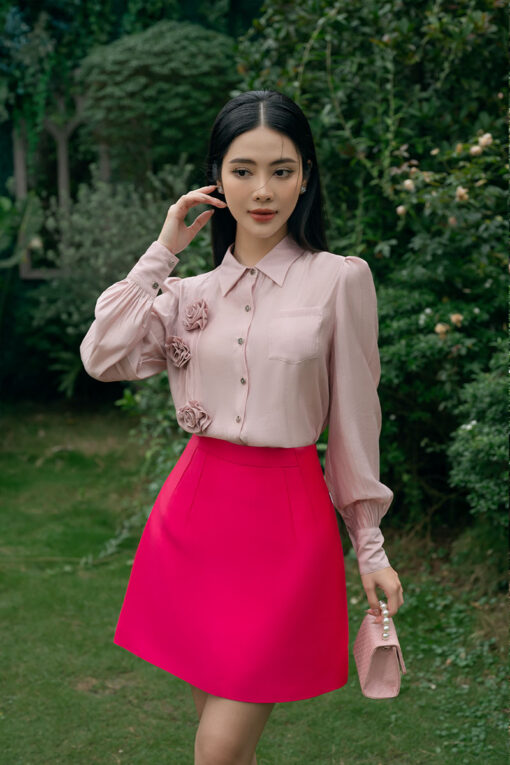 Chân váy A xếp ly cạp