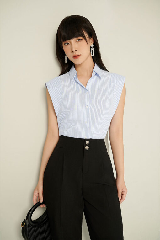 Sơ mi SN vai chờm cổ đức