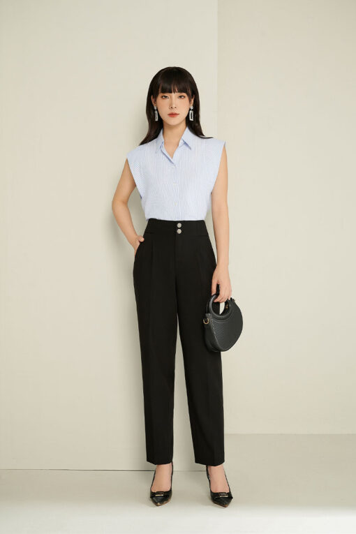 Quần baggy xếp ly 2 cúc