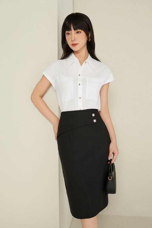 Sơ mi nano SN tay chờm túi ốp