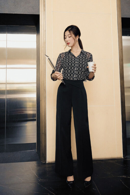 Quần suông can cạp chéo