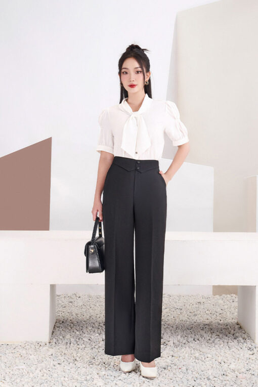 Quần suông cạp bong khoá sau