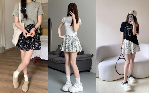 Phối đồ với chân váy xòe ngắn: Item "hot hit" style coquette