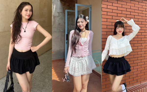 Phối đồ với chân váy xòe ngắn: Item "hot hit" style coquette