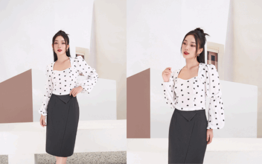 Áo kiểu ôm croptop DT tay chun