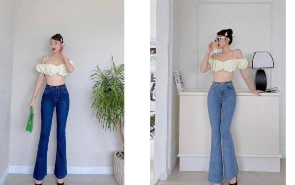Người lùn có nên mặc quần jeans ống loe? Cách diện quần jeans ống loe hack chân dài miên man cho nàng nấm lùn