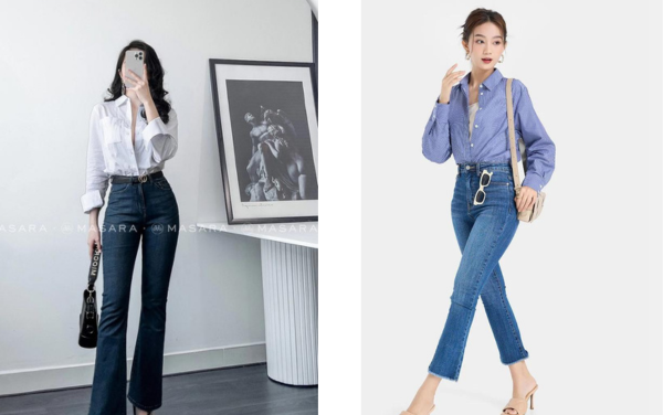 Người lùn có nên mặc quần jeans ống loe? Cách diện quần jeans ống loe hack chân dài miên man cho nàng nấm lùn