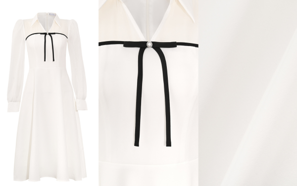 Đầm xoè cổ đức phối nơ ngực