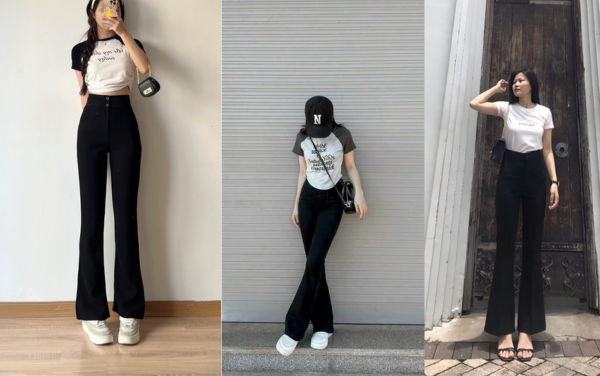 Quần ống loe đen phối với áo gì để thật sành điệu? Mẹo phối đồ với quần ống loe đen
