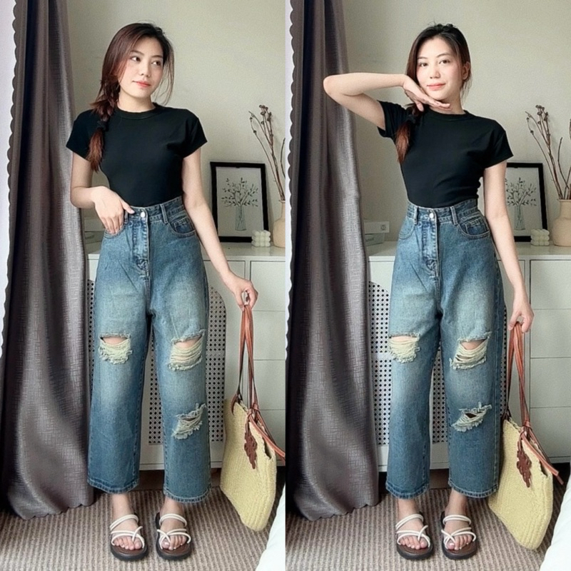 Quần bò baggy mix với áo gì đẹp? Tham khảo 8 cách mặc quần bò baggy hack eo cực đỉnh