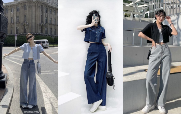 10+ dáng áo mặc với quần jeans ống rộng dễ phối dành cho nàng