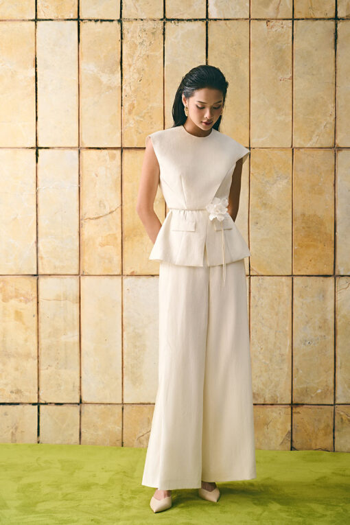 Quần suông ly xúp cạp liền