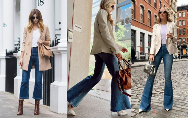 Top 10 xu hướng phối đồ quần jean ống loe dài thu 2024