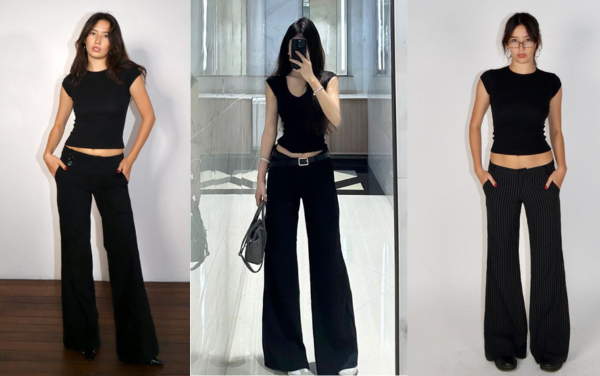 7 cách phối đồ với quần jean ống loe màu đen cho nàng mùa thu 