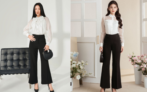 7 cách phối đồ với quần jean ống loe màu đen cho nàng mùa thu 