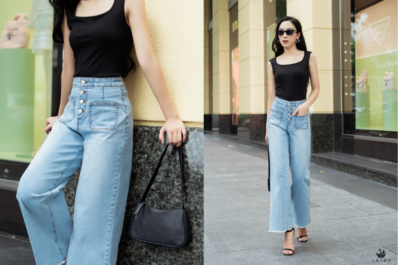 7 công thức phối đồ mùa thu với quần jeans baggy nữ 2024