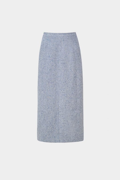 Chân váy text dài can dọc TT túi chéo