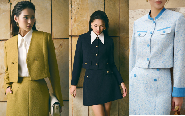 Gợi ý 10 dáng áo khoác vải tweed cao cấp cho nàng thu đông 2024